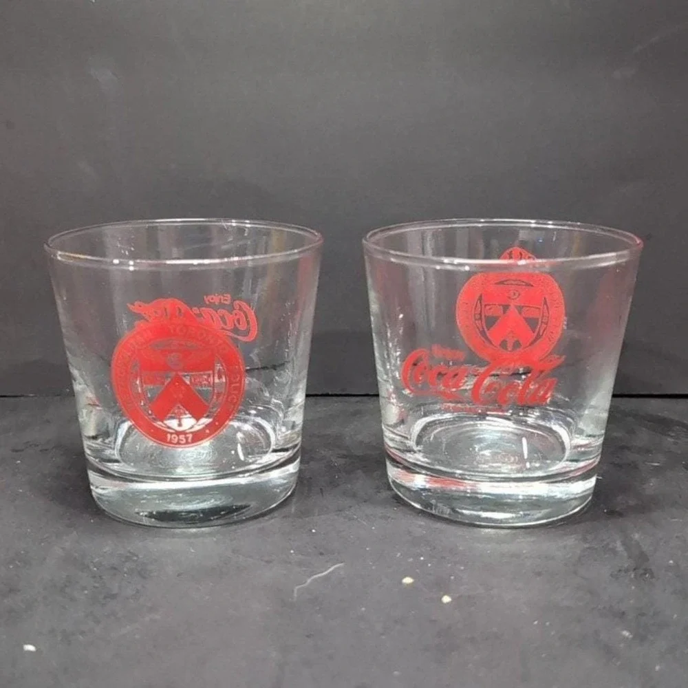 Coca Cola Toronto Police 1957 Drinking Tumblers, Set of 2, Replacement Glasses‎